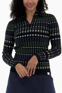 Rib LS Stripe Quarter Zip