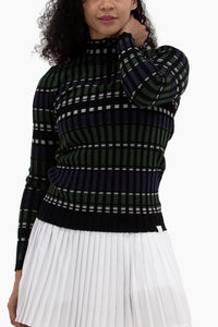 Rib LS Stripe Quarter Zip