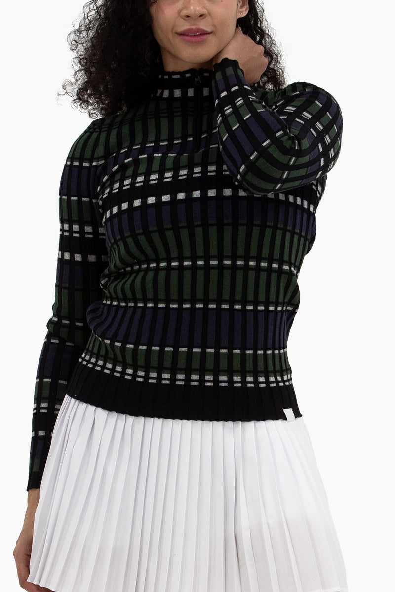 Rib LS Stripe Quarter Zip