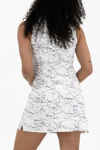 White/Navy Crackle