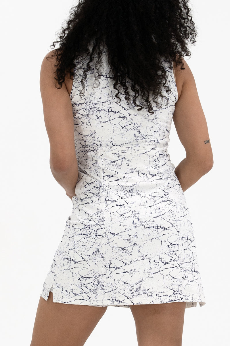 White/Navy Crackle