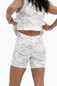 White/Navy Crackle