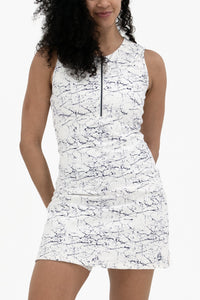 White/Navy Crackle