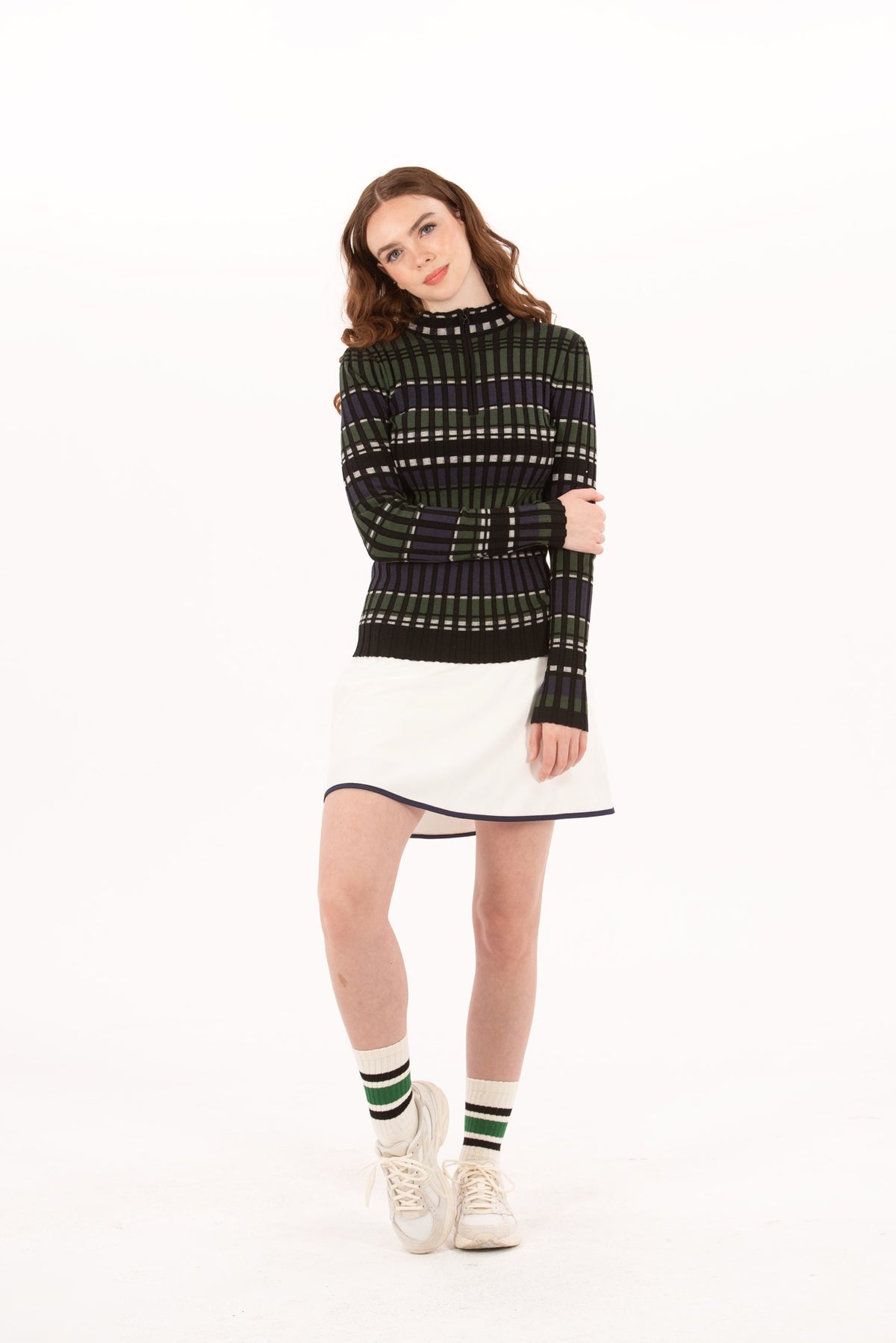 Rib LS Stripe Quarter Zip