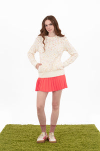 Rib Waist Pleat Skirt