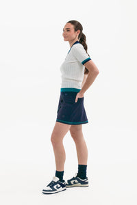 Women's Golf Skirt Navy/Green Trim