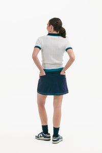 Women's Golf Skirt Navy/Green Trim