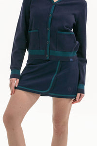 Women's Golf Skirt Navy/Green Trim