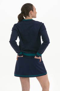 Women's Golf Skirt Navy/Green Trim