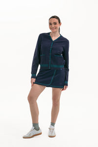 Women's Golf Skirt Navy/Green Trim