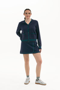 Women's Golf Skirt Navy/Green Trim