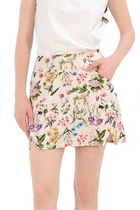 Mille Fleurs Notch Hem Skirt