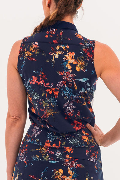 White/Navy Graphic Floral