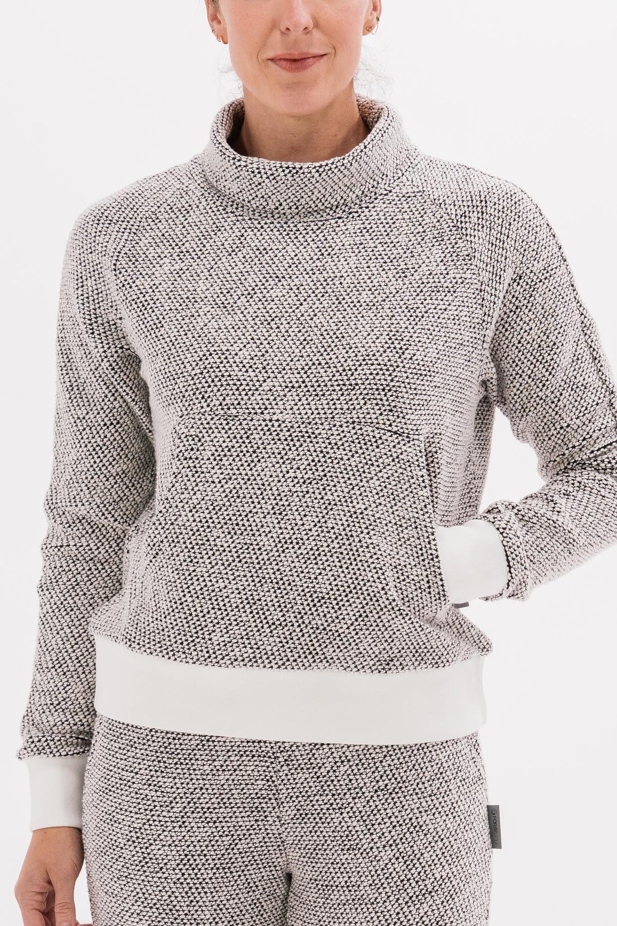 Boucle Knit Funnel Neck