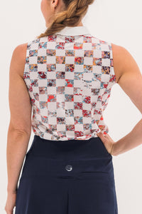 White Check Floral