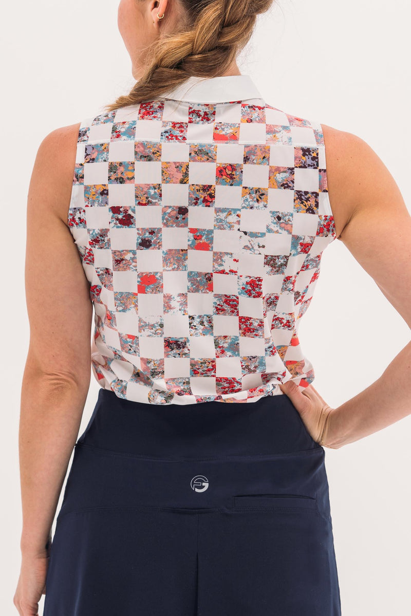 White Check Floral