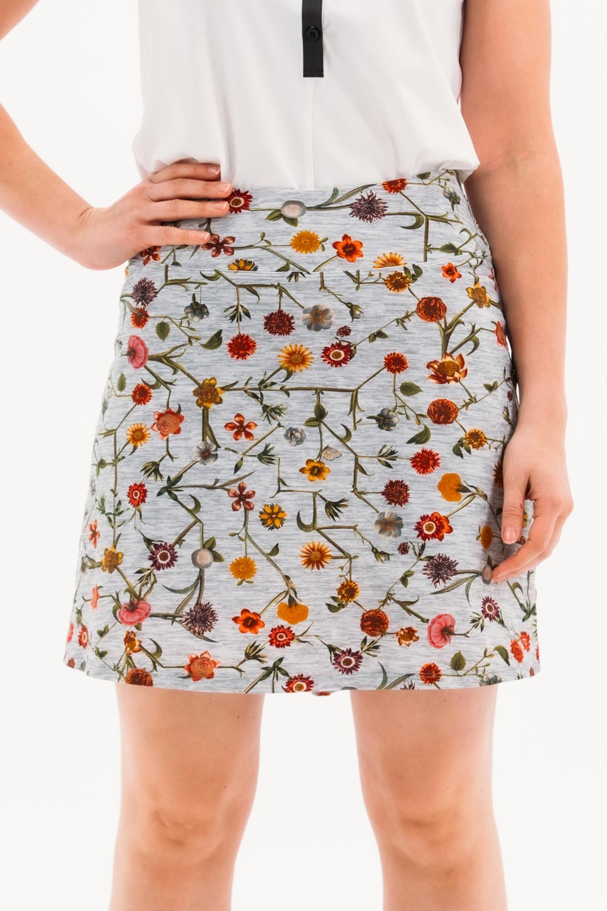 Connect Floral Skirt Grey (17”)